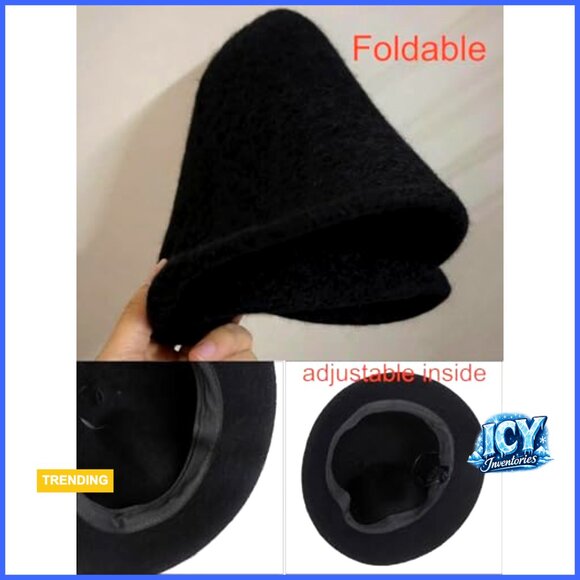 Faux Wool Felt Bucket Hat Winter Warm Foldable Adjustable Ladies Fedora main image 7